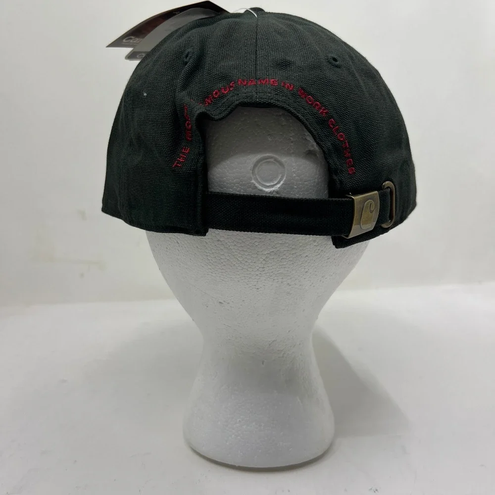 Carhartt Work Cap Men's OSFA Green Adjustable Script Logo Canvas Hat Vintage NWT